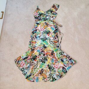 SHIFT Colorful Asymmetrical Dress with Ruffles. Size M